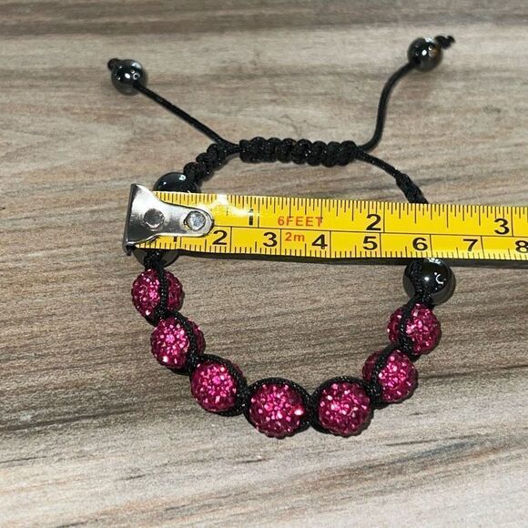 Shamballa Bracelet Women’s Magenta Zircon Balls Adjustable Bohemian Classiccore - Picture 5 of 7